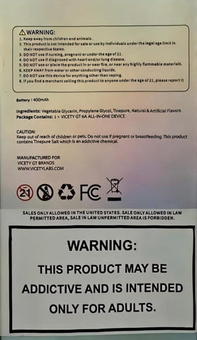 VICETY GT6A 60K puffs No KIT needed--Grape Slush