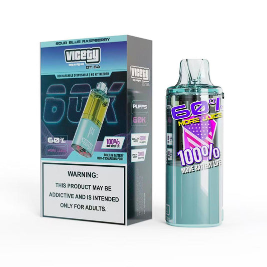 VICETY GT6A 60K puffs No KIT needed--Sour Blue Raspberry