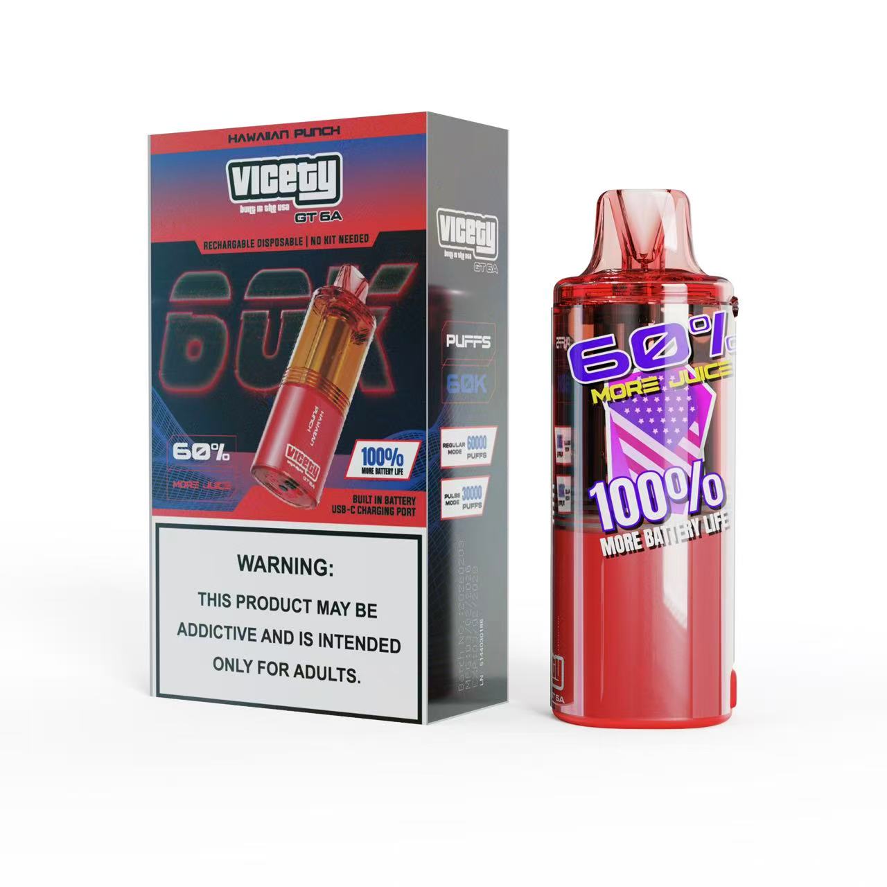 VICETY GT6A 60K puffs No KIT needed--Hawaiian Punch